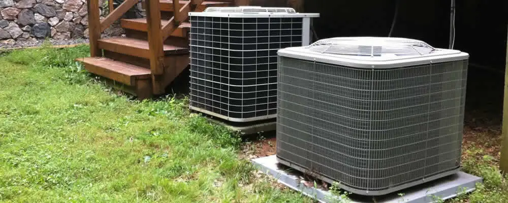 Heat pump installation and service units outside a home in Indianapolis, IN